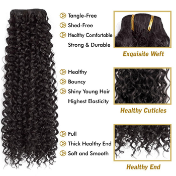 Garā parūka komplekts 6 gab., kinky viļņi, necaurlaidīgas bezšuvju clip-in, eksotiskais stils, mājas zīds