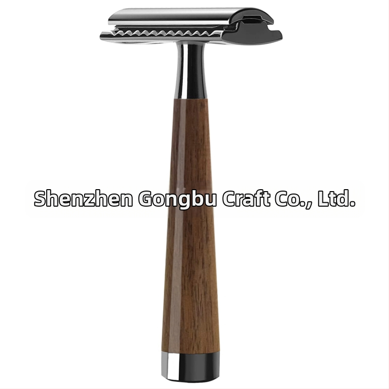 ZY Χειροκίνητο ξυριστικό με λαβή από καρυδιά, διπλής όψης λεπίδα, σετ 84 τεμαχίων