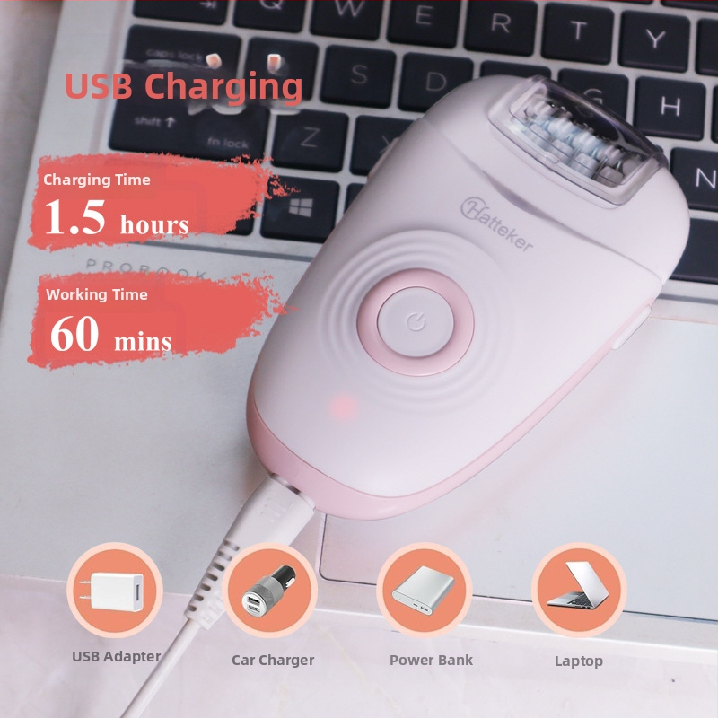 Електрически епилатор HT-6258 с USB/електрическо захранване, режеща глава от неръждаема стомана, цялостно мокро почистване на тялото