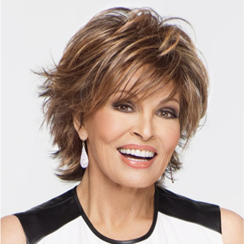 Екзотична перука с къси пухкави къдрици, модел 0127A, коса от термоустойчива нишка, естествена и пухкава, за дами, диагонални ресни, механизъм на обработка