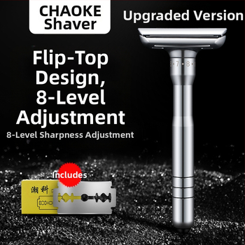 Χειροκίνητο ξυριστικό Tide, διπλής όψεως ανοξείδωτες λεπίδες, 8 στάδια ευκρινισμού, σετ 5 λεπίδων