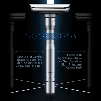 Χειροκίνητο ξυριστικό Tide, διπλής όψεως ανοξείδωτες λεπίδες, 8 στάδια ευκρινισμού, σετ 5 λεπίδων