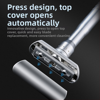 Χειροκίνητο ξυριστικό Tide, διπλής όψεως ανοξείδωτες λεπίδες, 8 στάδια ευκρινισμού, σετ 5 λεπίδων