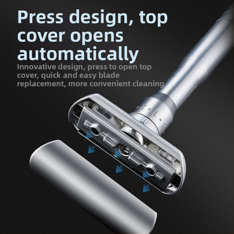 Χειροκίνητο ξυριστικό Tide, διπλής όψεως ανοξείδωτες λεπίδες, 8 στάδια ευκρινισμού, σετ 5 λεπίδων