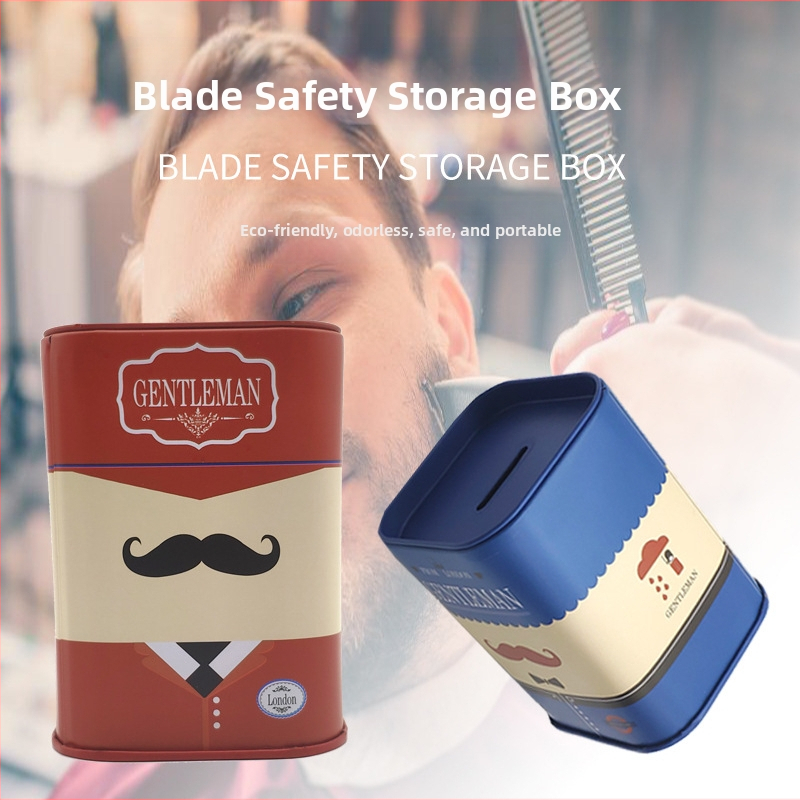 Dėžutė vienkartiniams skustuvo peiliukams laikyti ir perdirbti kirpyklose