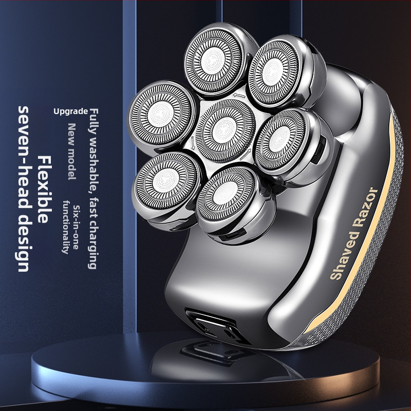 Ηλεκτρική ξυριστική μηχανή με περιστροφική κεφαλή τριών λεπίδων, LED οθόνη, επιπλέουσα κεφαλή, πλήρως αδιάβροχη για ολόκληρο το σώμα, αυτονομία άνω των 60 λεπτών, φόρτιση 2 ώρες, 8W, μοντέλο RQ-7900