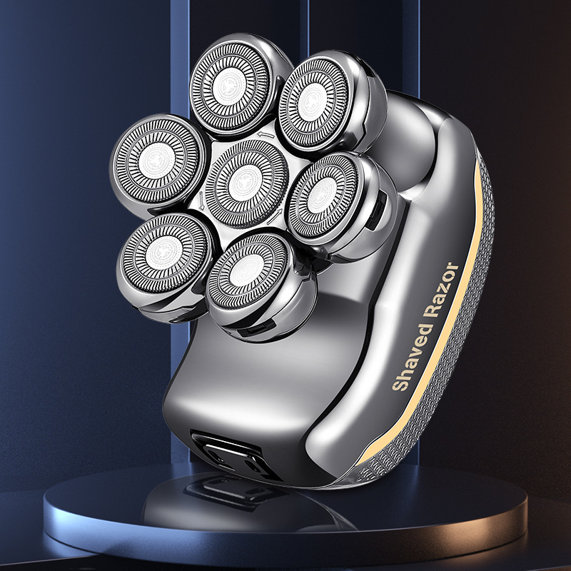 Električni brijač s rotirajućom glavom s 3 oštrica, LED zaslon, plutajuća glava, potpuno periv za cijelo tijelo, trajanje baterije >60 minuta, vrijeme punjenja 2 sata, 8W, model RQ-7900