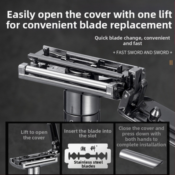 Chaoke Ανδρικός χειροκίνητος ξυριστήρας — αντιχαρακτικό, ρετρό σχεδίαση, διπλής όψεως λεπίδα