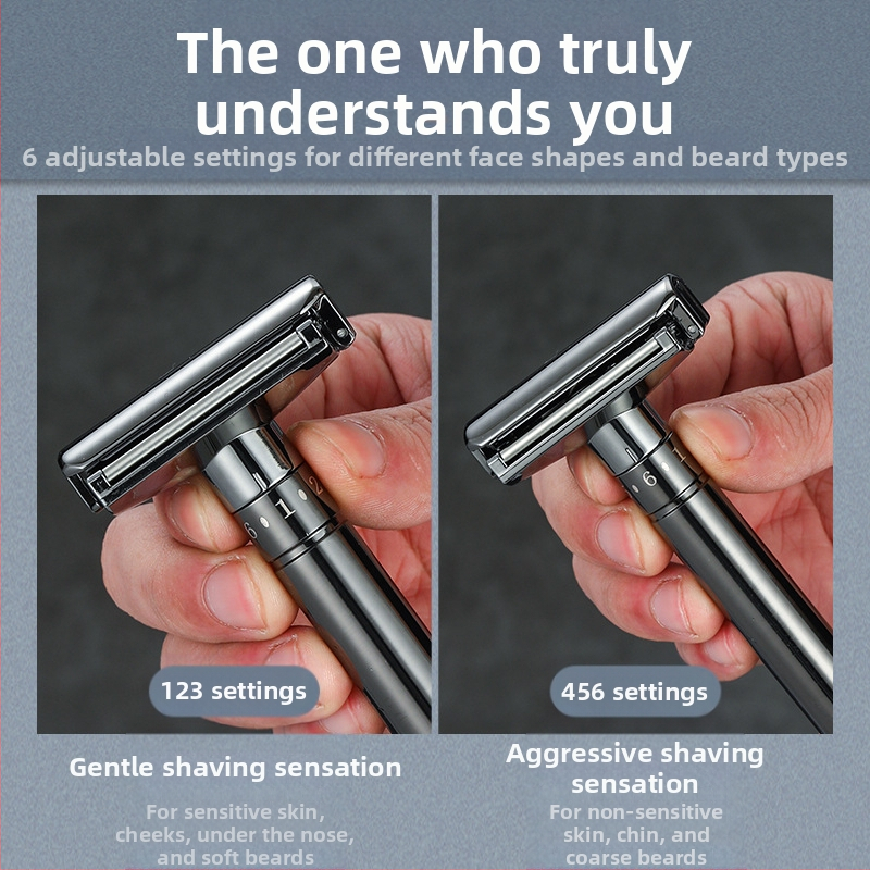 Chaoke мъжки ръчен бръснач — антинадраскващ, ретро стил, двуостър лез