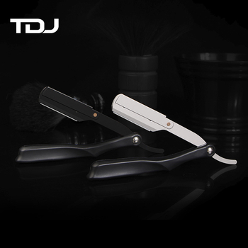 Ανδρικό χειροκίνητο ξυριστικό με λεπίδα ήμι-λεπίδας, κεφαλή από ανοξείδωτο ατσάλι и λαβή από πλαστικό — TDJ