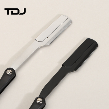 Ανδρικό χειροκίνητο ξυριστικό με λεπίδα ήμι-λεπίδας, κεφαλή από ανοξείδωτο ατσάλι и λαβή από πλαστικό — TDJ