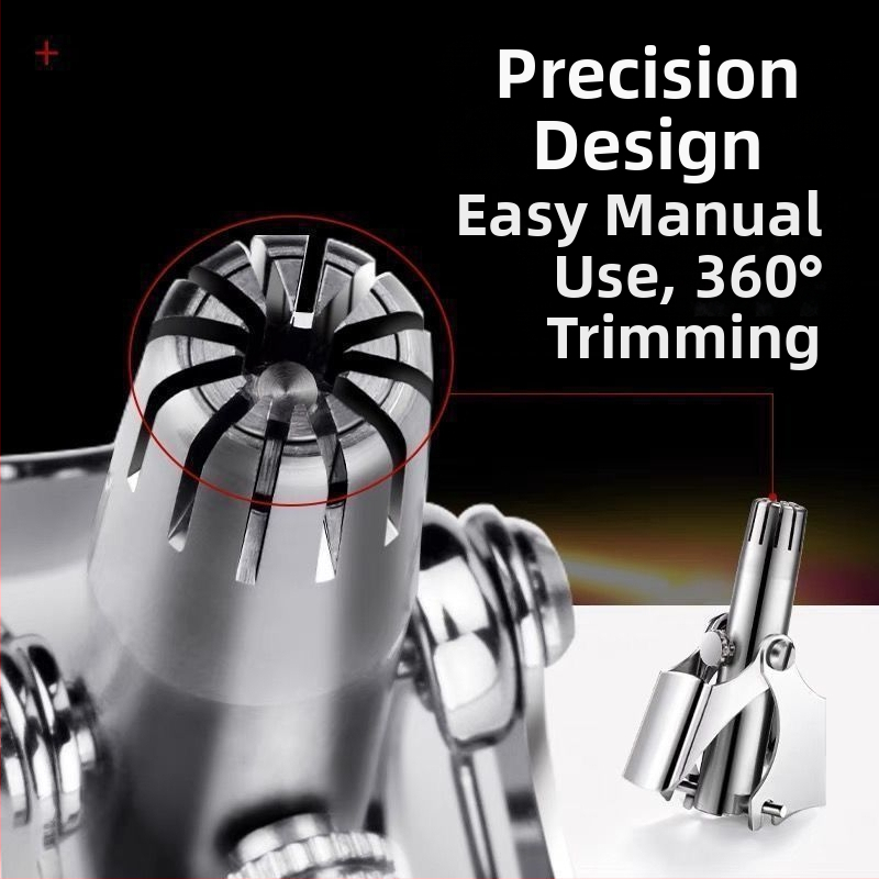 Тример за носни косми от неръждаема стомана – ръчен, напълно изплакваем, без батерия