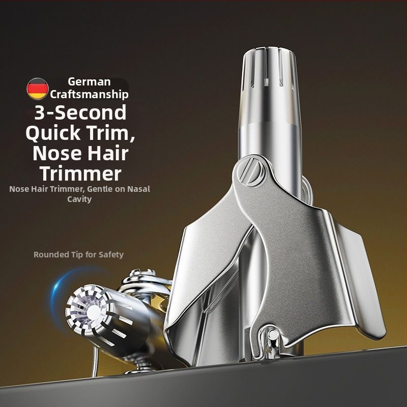 Тример за носни косми от неръждаема стомана – ръчен, напълно изплакваем, без батерия