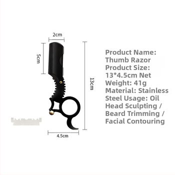 CestoMen Vintage χειροκίνητο ξυριστικό από ανοξείδωτο ατσάλι με θήκη δαχτυλιδιού αντίχειρα, περιποίηση φρυδιών και ξύρισμα προσώπου