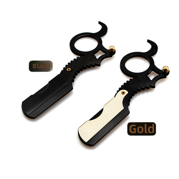 CestoMen Vintage χειροκίνητο ξυριστικό από ανοξείδωτο ατσάλι με θήκη δαχτυλιδιού αντίχειρα, περιποίηση φρυδιών και ξύρισμα προσώπου