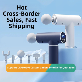 Fascia masažni pištolj — prijenosni, bezkontaktan motor, LCD zaslon, 6 nastavaka za masažu, ugrađena baterija, autonomija 3–6 sati, niski zvuk 36–45 dB