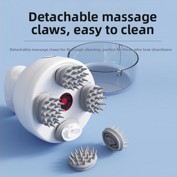 Uređaj za masažu vlasišta s kandžastom glavom, gnječući masažer, punjiv, 3 brzine, model 820, upravljanje gumbom
