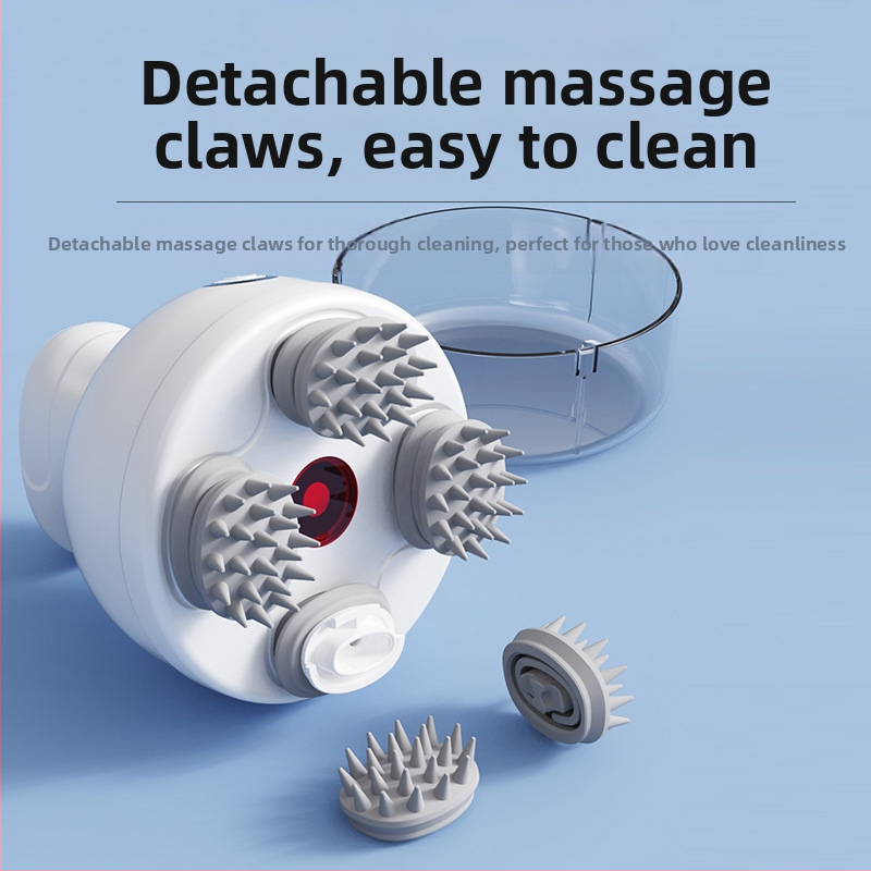 Масажор за скалп с щипкови глави, месещ масаж, презареждаем, 3 скорости, модел 820, управление с бутон