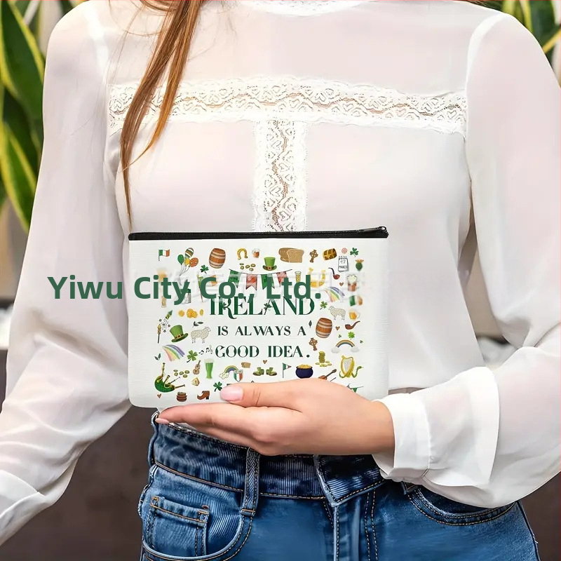 Чанта с принт в стил Свети Патрик, изработена от Oxford плат, произход Китай, подходяща за лято, зима, пролет и есен, персонализируема, лансирана през лято 2024