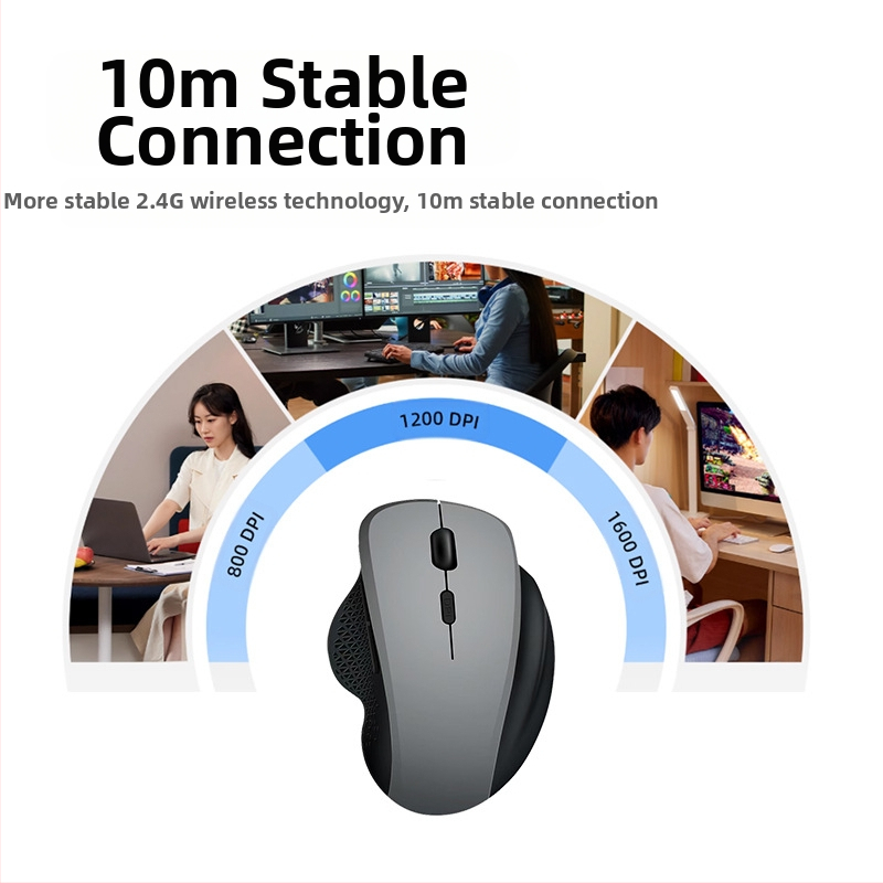 Безжична ергономична мишка, 2400 DPI, 7 бутони, USB интерфейс, 2,4 GHz