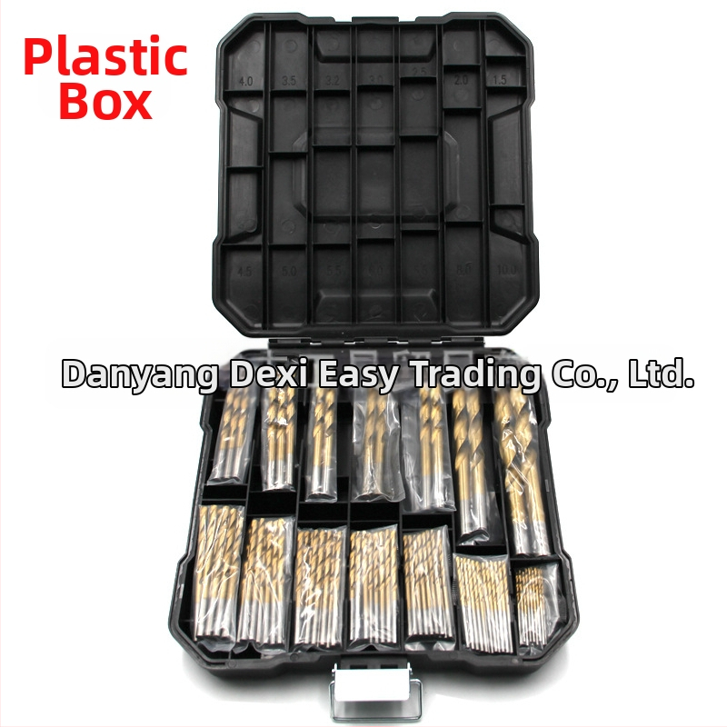 99 броя винтови свредла с титаново покритие за дървообработване, в пластмасова кутия
