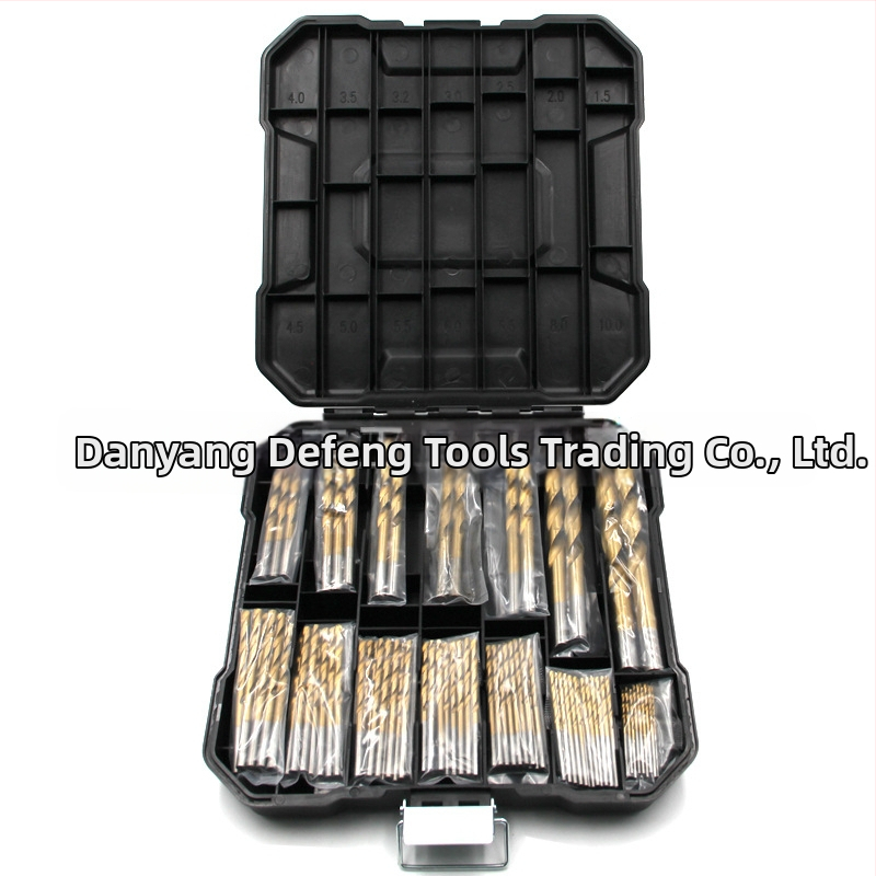99 броя винтови свредла с титаново покритие за дървообработване, в пластмасова кутия