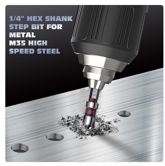 Комплект от 5 бр. фрези за chamfer и countersink с 82° шестигранен държач и петостранни режещи върхове