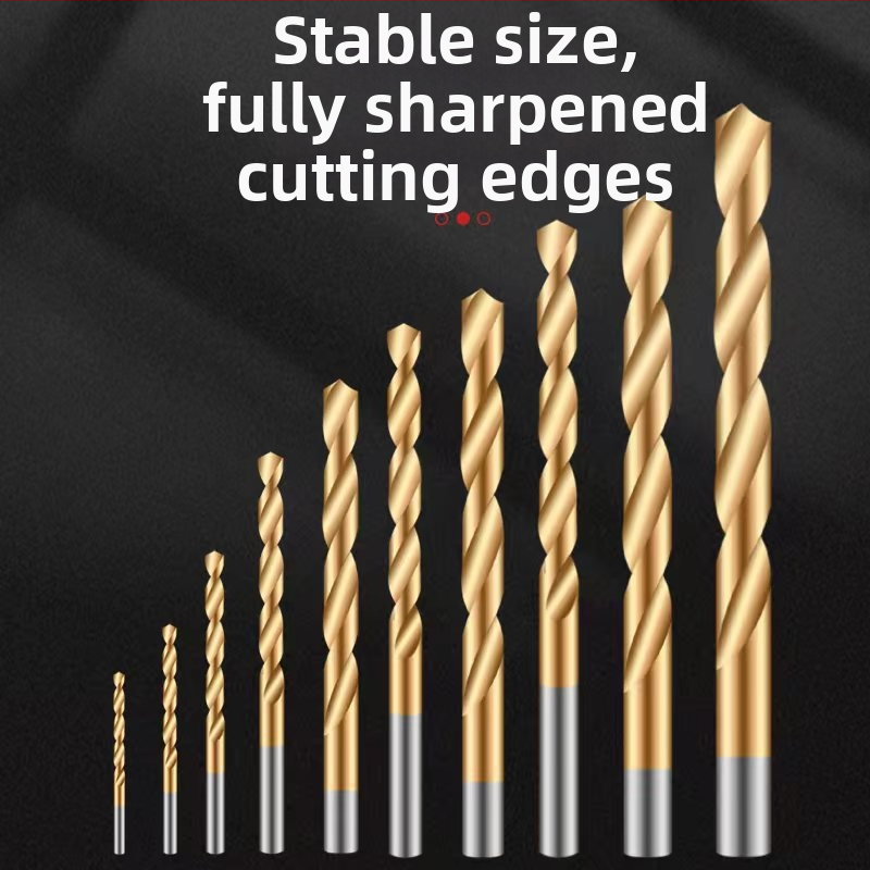 230 броя титаново покрити винтови свредла с прав хвостовик за дървообработване, в пластмасова кутия