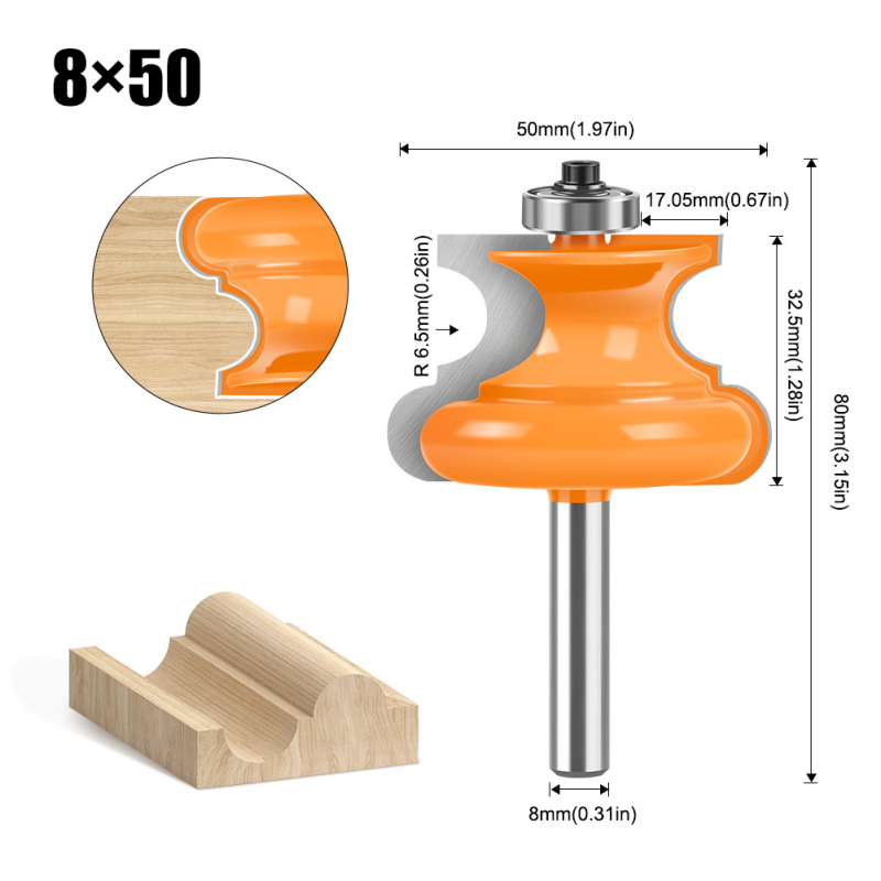 Ξυλουργική φρέζα με ευθεία ημι-κυκλική λεπίδα για mortise, πάνελ, ντουλάπες και βάσεις