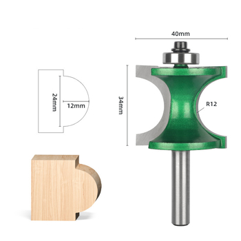 Ξυλουργική φρέζα διαμόρφωσης από σκληρό κράμα, επικαλυμμένη, με ημικυκλικό σχεδιασμό και ρουλεμάν