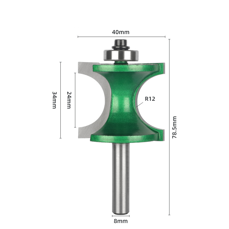 Ξυλουργική φρέζα διαμόρφωσης από σκληρό κράμα, επικαλυμμένη, με ημικυκλικό σχεδιασμό και ρουλεμάν