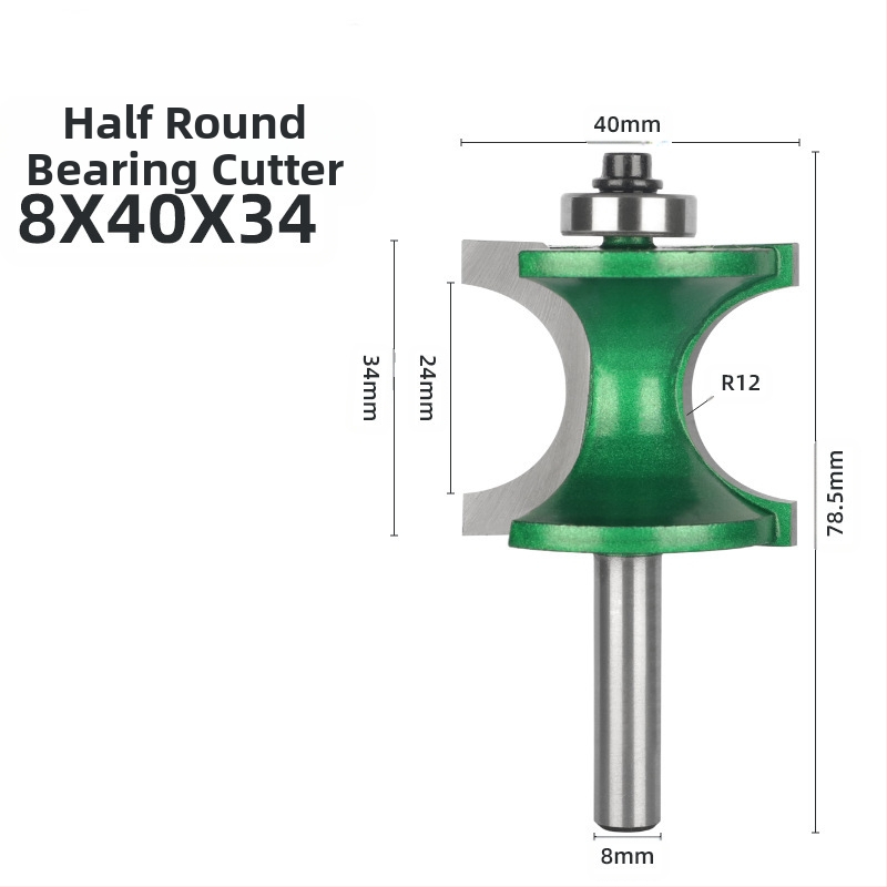 Ξυλουργική φρέζα διαμόρφωσης από σκληρό κράμα, επικαλυμμένη, με ημικυκλικό σχεδιασμό και ρουλεμάν