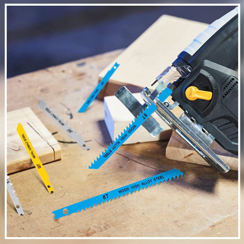 Комплект ножове за жигсо за дърводелство, 70 броя, груби и фини зъби, въглеродна стомана