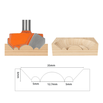 Διαμορφωτική φρέζα για ξύλο με σχέδιο διπλού τόξου Δράκος-Μαργαριτάρι και κεφαλή χάραξης με μοτίβο λουλουδιού; σκληρό κράμα, επικαλυμμένο