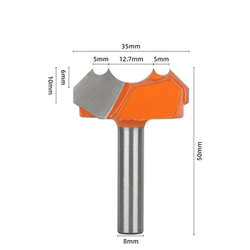 Διαμορφωτική φρέζα για ξύλο με σχέδιο διπλού τόξου Δράκος-Μαργαριτάρι και κεφαλή χάραξης με μοτίβο λουλουδιού; σκληρό κράμα, επικαλυμμένο