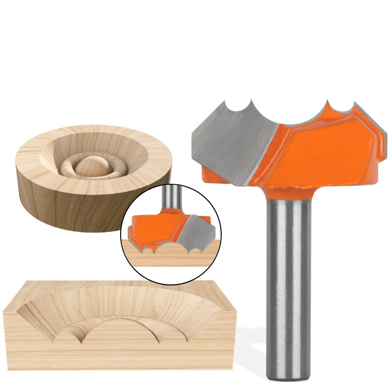 Διαμορφωτική φρέζα για ξύλο με σχέδιο διπλού τόξου Δράκος-Μαργαριτάρι και κεφαλή χάραξης με μοτίβο λουλουδιού; σκληρό κράμα, επικαλυμμένο