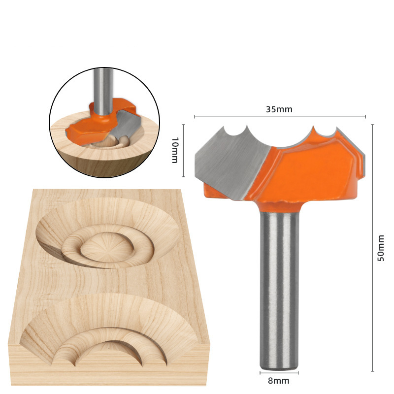 Διαμορφωτική φρέζα για ξύλο με σχέδιο διπλού τόξου Δράκος-Μαργαριτάρι και κεφαλή χάραξης με μοτίβο λουλουδιού; σκληρό κράμα, επικαλυμμένο