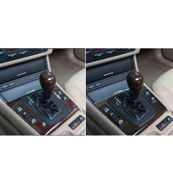 BMW Σειρά 3 E46 από ανθρακονήματα: διακοσμητικό κάλυμμα κεντρικής κονσόλας για το επιλογέα ταχυτήτων και το χειρόφρενο με πλαίσιο — Μοντέλο RRX-101608