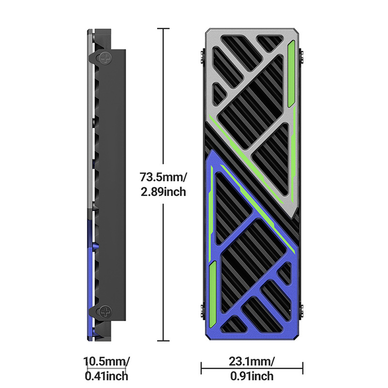 GMTA GM-SR006 Αλουμινένιος ψύκτης για M.2 2280 SSD με 2 θερμοσωλήνες
