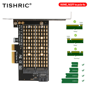 NVMe uz PCIe M.2 NGFF adapteri ar M-key TSR583, no TISRIC