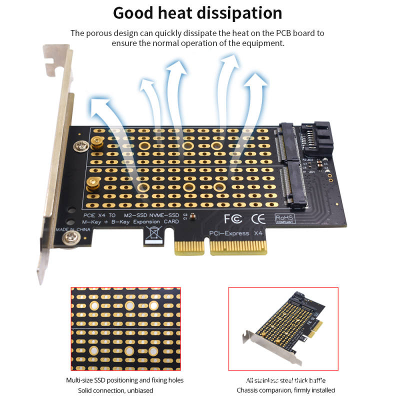 NVMe uz PCIe M.2 NGFF adapteri ar M-key TSR583, no TISRIC