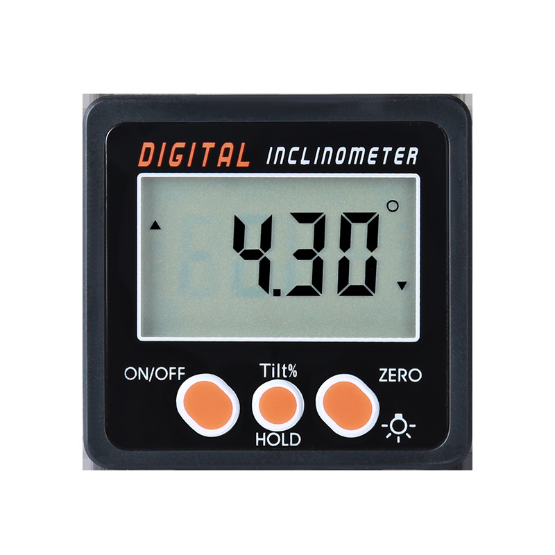 Мини електронен дигитален инклинометър с магнитна основа, диапазон 4×90°, висока точност