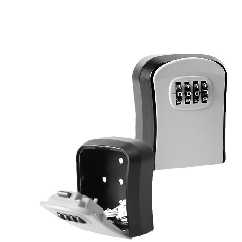 Cutie de chei cu parolă – anti-furt, montare pe perete, tip adeziv, fără găuri, pentru intrarea în casă cu vizor