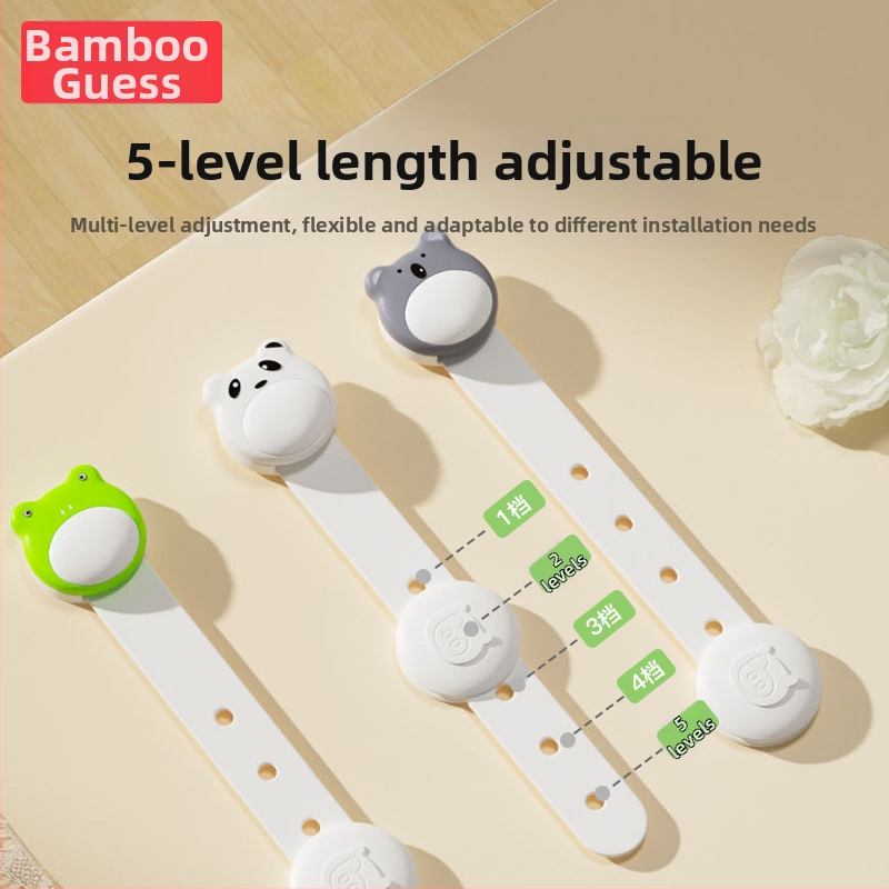 Bangbang Pig daugiafunkcinis vaiko saugos užraktas spintelėms ir stalčiams, prieš prispaudimą, 3 vnt pakuotė, brūkšninis kodas 6955021809269