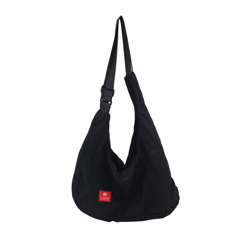 Geantă crossbody pentru bărbați – bumbac, fermoar, culoare solidă, stil stradal, stil coreean