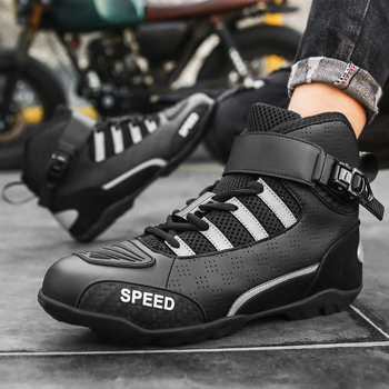 Всесезонни кожени мотоциклетни ботуши, унисекс, водоустойчиви и ветроустойчиви, за оффроуд каране