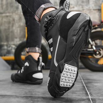 Всесезонни кожени мотоциклетни ботуши, унисекс, водоустойчиви и ветроустойчиви, за оффроуд каране