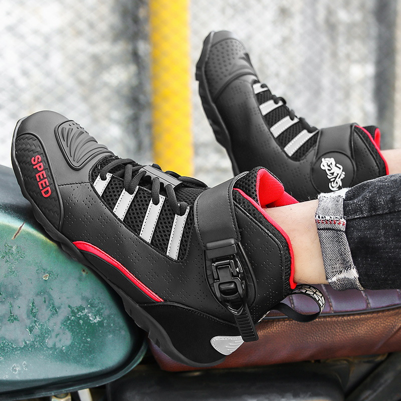 Всесезонни кожени мотоциклетни ботуши, унисекс, водоустойчиви и ветроустойчиви, за оффроуд каране