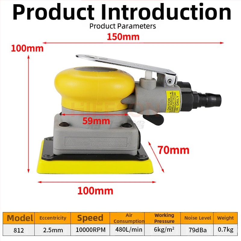 Sea Flying Shark 812S пневматичен правоъгълен шлайф, вибриращ въздушен шлайф, с клипса