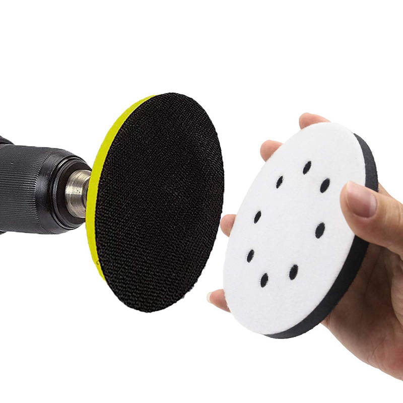 Πνευματικό σφουγγαρο-Buffer για ξηρή λείανση με αυτοκόλλητο βελούδινο πίσω γυαλόχαρτο για καμπύλες επιφάνειες